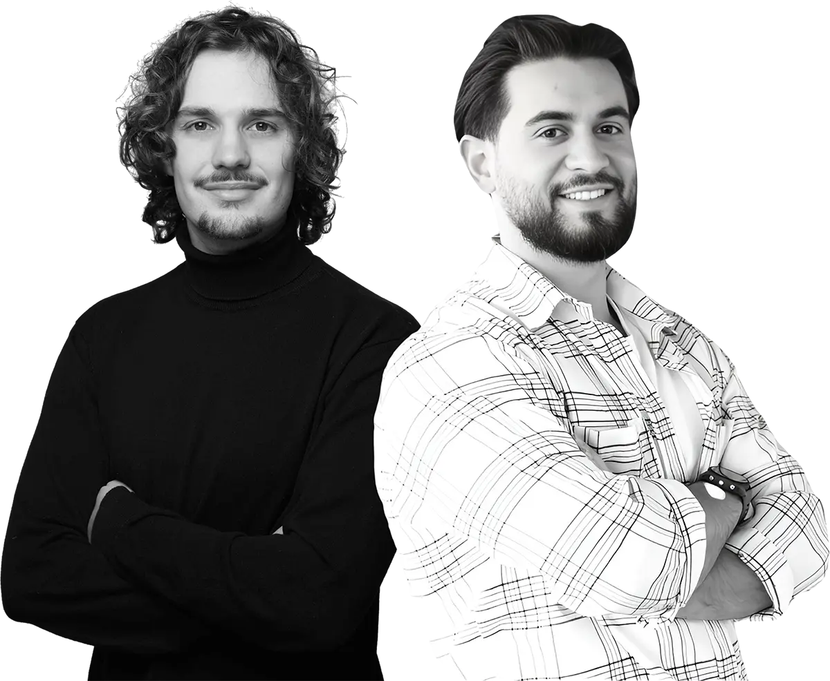 Porträt der Quint Media-Leitdesigner Nicolas und Sefa von Quint Media Webentwicklungsagentur