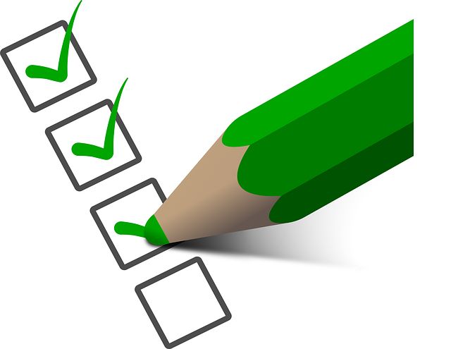 Checkliste wird mit grünen Haken versehen